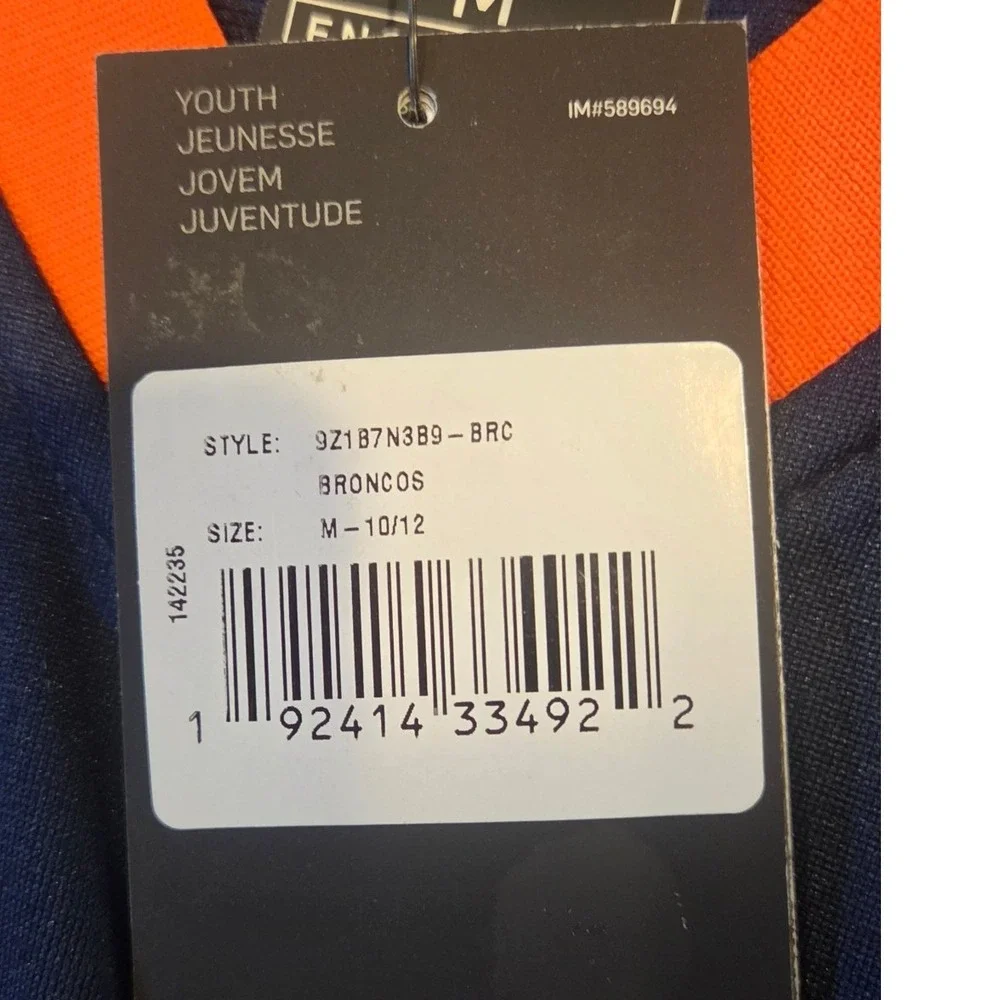 Nike Football Jersey Kids M 10/12 Navy Orange New Denver Broncos NFL Top